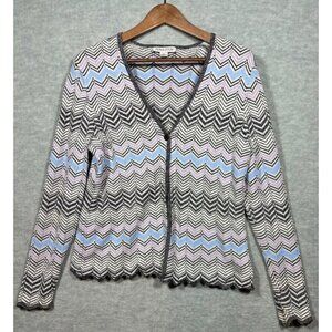 Pendleton Women's XL Chevron Cardigan Sweater 70% Silk Cotton Casual